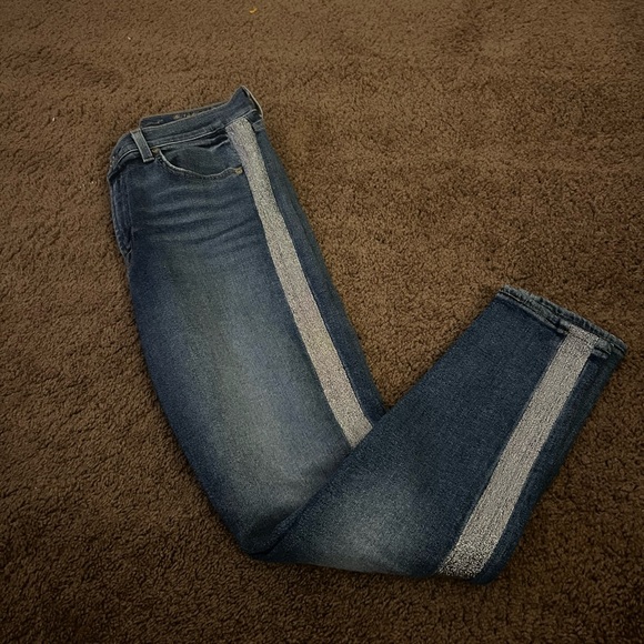 7 seven for all Mankind high waist ankle skinny with silver stripe size 28 - Picture 7 of 10